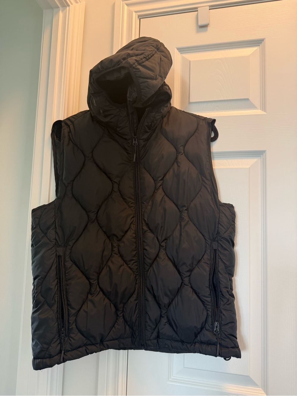 H&M Black Quilted Hooded Puffer Vest